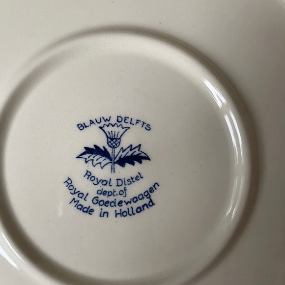 Holland America Line The Inaugural Ms Veendam 1996 Blauw Delft Plate EUC - Picture 5 of 5